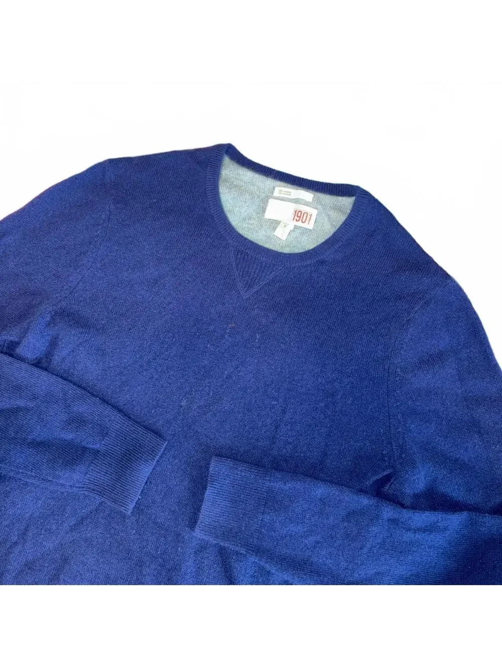 1901 100% Cashmere $115 Men's M Navy Blue Sweater 100% Cashmere Sweater Soft